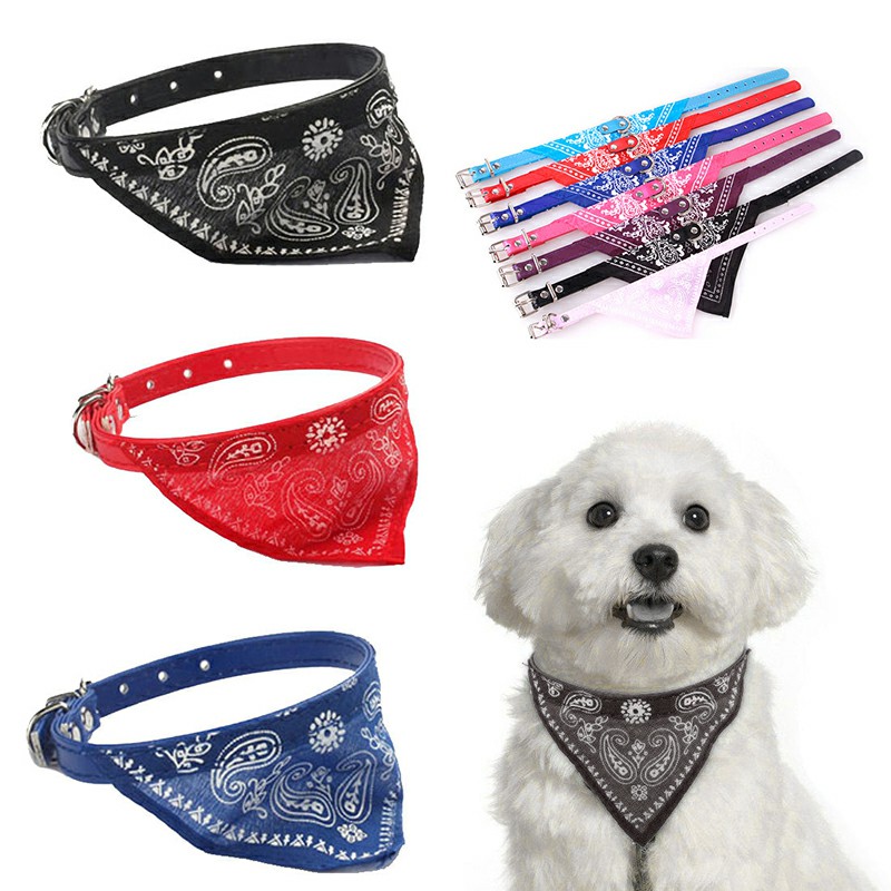 Adjustable Pet Neck Scarf Bandana With Collar Neckerchief - Size S