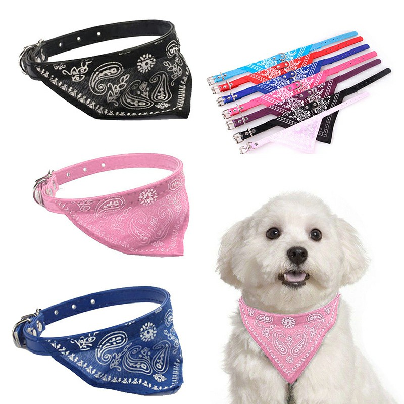 Adjustable Pet Neck Scarf Bandana With Collar Neckerchief - Size S