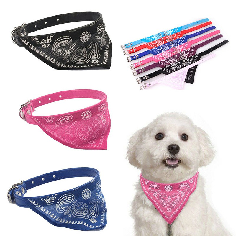 Adjustable Pet Neck Scarf Bandana With Collar Neckerchief - Size S