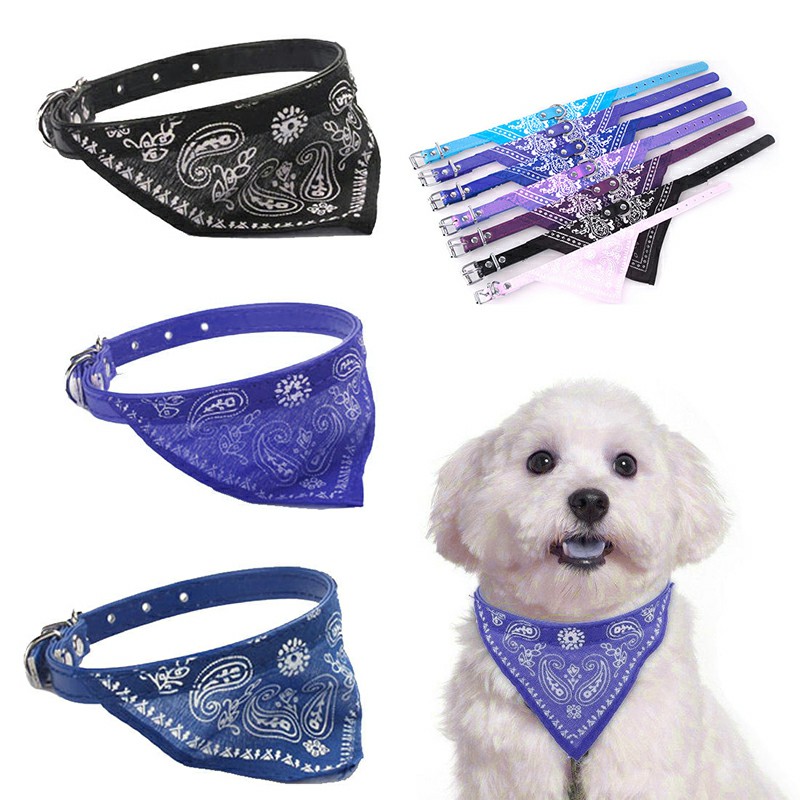 Adjustable Pet Neck Scarf Bandana With Collar Neckerchief - Size S