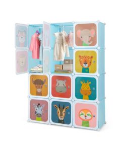 12 Cube Portable Kids Wardrobe with Hanging Section