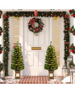 120CM Christmas Entrance Tree with 160 Branch Tips and 100 LED Lights