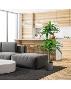 140 CM Tall Fake Dracaena Plant with 92 Leaves and Built-in Cement Pot