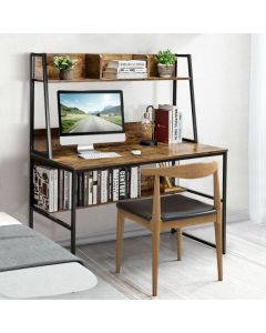 2 in 1 Computer Desk with Storage Bookshelf for Bedroom