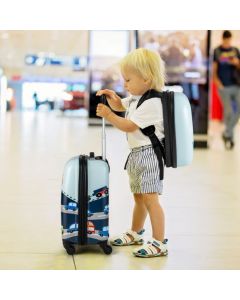 2 Pieces Kids Luggage Set with Wheels and Height Adjustable Handle