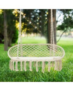 2-Seater Hammock Swing Chair with Cushion for Garden