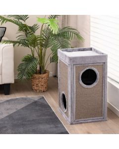 2-Tier Cat House with Sisal Scratch Boards