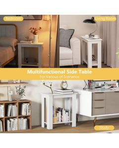 2-Tier End Table with Storage Shelf for Small Spaces