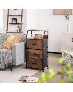 3 Drawer Organizer Unit with Wooden Top and Front