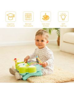 3 in 1 Baby Musical Toy Instrument with Drum Sticks and Lights
