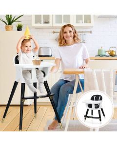 3-in-1 Convertible Baby Highchair with 5-Point Harness and Footrest