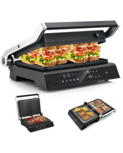 3 in 1 Indoor Grill with 180-degree Opening Design & 5 Auto Cooking Modes
