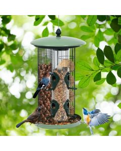 3-in-1 Metal Bird Feeder with Detachable Tubes and 4 Feeding Ports