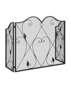 3 Panel Fireplace Screen with Flexible Hinges for Living Room Bedroom