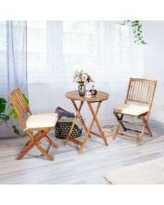 Costway 3 Piece Folding Bistro Set with Cushions for Patio