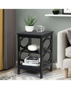 3-Tier Bedside Table with Storage Shelves for Living Room Bedroom