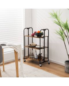 Folding Kitchen Island Cart with Metal Frame