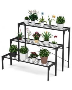 3 Tier Plant Stand with Heavy-Duty Steel Frame for Garden