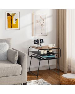 3-Tier Sofa Side Table with Storage Shelf for Living Room Bedroom