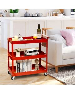 3-Tier Tool Trolley with Lockable Wheels for Garage Restaurant