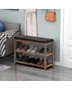 3 Tiers Shoe Storage Bench with Cushioned Seat