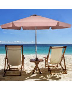 3M Patio Parasol with 6 Ribs and Air Vent for Beach Pool