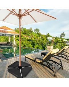 4 Pieces Outdoor Umbrella Parasol Base with Funnel and 4 Bolts