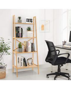 4-Tier Freestanding Bookcase with Anti-Toppling Device for Living Room
