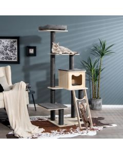 4-Tier Tall Cat Tower with Scratching Sisal Posts