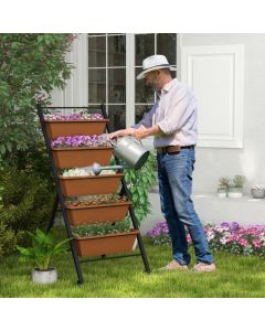 5-Layer Vertical Raised Garden Bed with Wheels and Drainage Holes