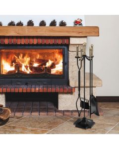 5-Piece Fireplace Tool Set with Ergonomic Handle