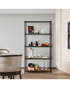 5-Tier Wooden Bookshelf for Living Room Bedroom and Office
