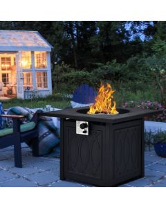 50000 BTU Propane Fire Pit Table Square Heater with Lava Rocks Cover