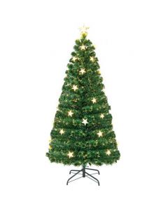 5/6FT Fiber Optic Artificial Christmas Tree with 21 Star LED Lights