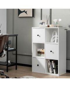 6 Cube Storage Bookcase with 3 Drawers for Living Room Bedroom