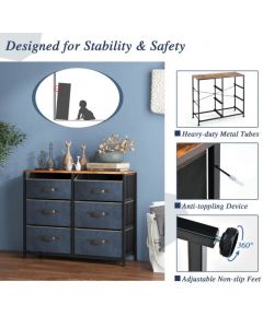 6-Drawer Dresser with Metal Frame and Anti-toppling Devices