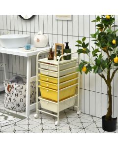 6 Drawers Storage Trolley with 4 Wheels for Makeup Beauty Salon
