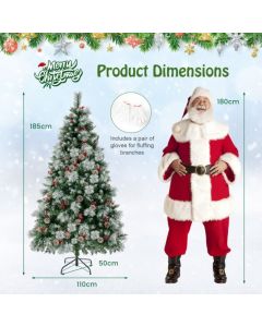 6/7 Feet Artificial Xmas Tree with Fiber Optics and 8 Lighting Modes