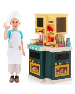 67 PCS Kids Kitchen Playset with Vapor and Boil Effects and Running Water