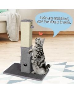 79cm Tall Cat Scratching Post with Balls Massage Brush and Carpet Base