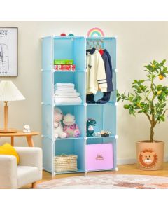 8-cube Baby Closet Organizer with Doors and Hanging Section