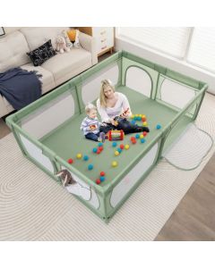 8-Panel Baby Playpen with Zipper Door and Storage Bag