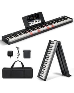 88-Key Folding Electric Piano Keyboard with Full-Size Lighted Key