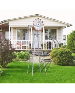 8FT Metal Windmill as Weather Vane and Decoration for Outdoor
