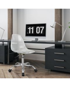 Acrylic Office Chair with Chromed Base for Home Office