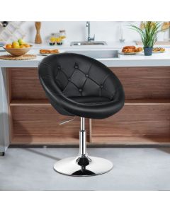 Adjustable Bar Stool PU Leather 360° Swivel Vanity Chair
