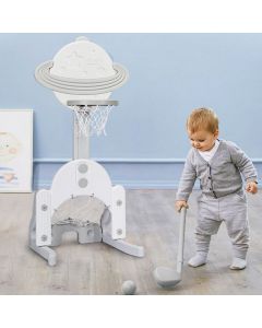 3 in 1 Adjustable Basketball Stand Football Goal and Golf Net