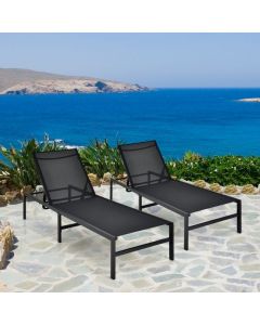 Outdoor Adjustable Chaise Lounge Chair with 5-Position Backrest