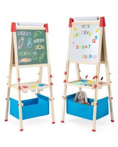 Adjustable Double Sided Kids Wooden Art Easel