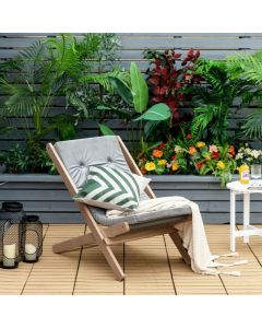 Adjustable Foldable Beach Lounging Chair with Cushion